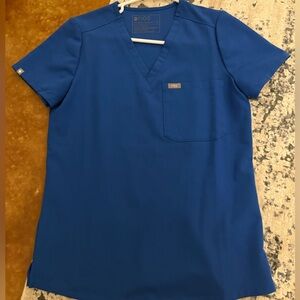 Figs Royal Blue V-Neck Scrub Top